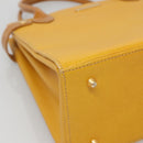 Burberrys Hand Bag Leather Yellow Gold Auth bs26688-14