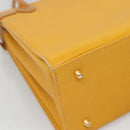 Burberrys Hand Bag Leather Yellow Gold Auth bs26688-16
