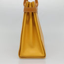 Burberrys Hand Bag Leather Yellow Gold Auth bs26688-3