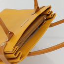 Burberrys Hand Bag Leather Yellow Gold Auth bs26688-6
