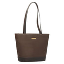 BURBERRY Tote Bag Leather Brown Gold Auth bs26689-1