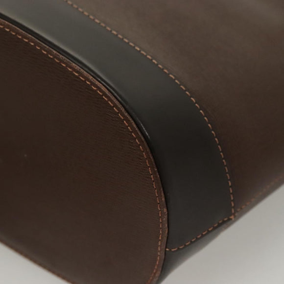 BURBERRY Tote Bag Leather Brown Gold Auth bs26689