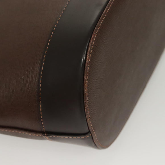 BURBERRY Tote Bag Leather Brown Gold Auth bs26689