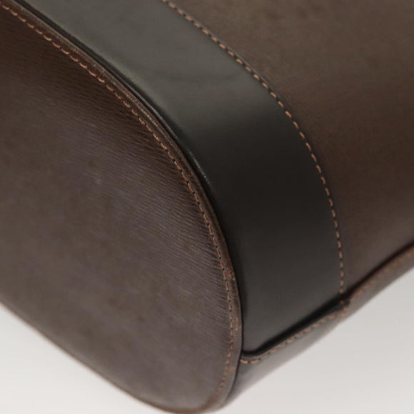 BURBERRY Tote Bag Leather Brown Gold Auth bs26689