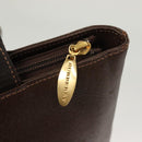 BURBERRY Tote Bag Leather Brown Gold Auth bs26689-10