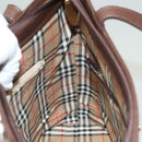 BURBERRY Tote Bag Leather Brown Gold Auth bs26689-18
