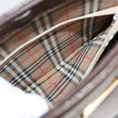 BURBERRY Tote Bag Leather Brown Gold Auth bs26689-12