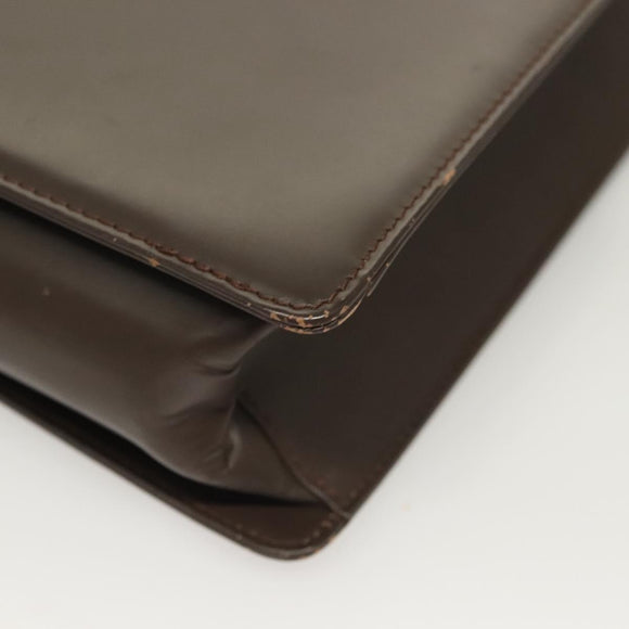 BURBERRY Nova Check Shoulder Bag Leather Brown Silver Auth bs26690