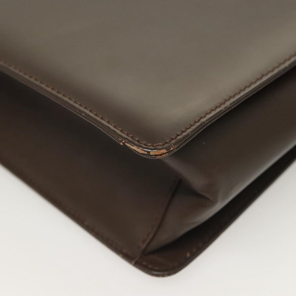 BURBERRY Nova Check Shoulder Bag Leather Brown Silver Auth bs26690