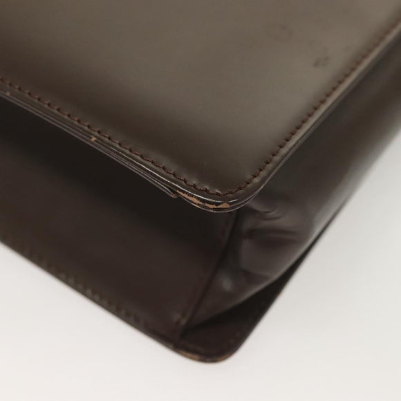 BURBERRY Nova Check Shoulder Bag Leather Brown Silver Auth bs26690