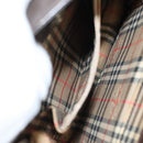 BURBERRY Nova Check Shoulder Bag Leather Brown Silver Auth bs26690-12