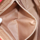 BURBERRY Nova Check Hand Bag Canvas Leather Red Gold Auth bs26691-22