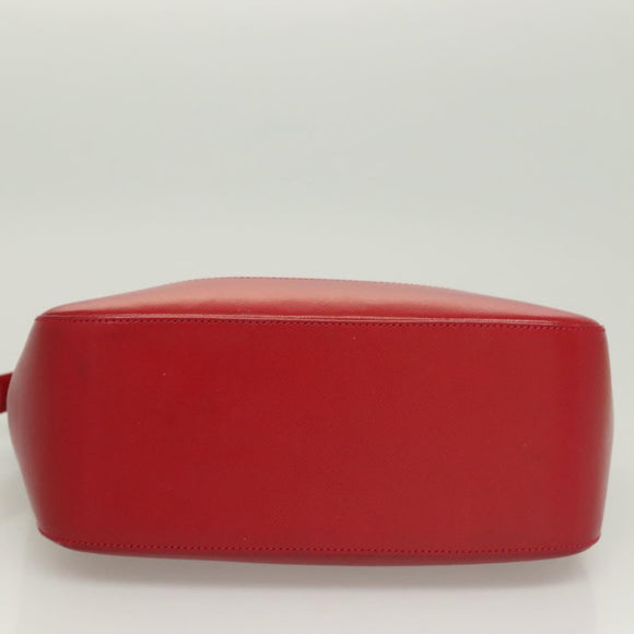 BURBERRY Nova Check Hand Bag Canvas Leather Red Gold Auth bs26691