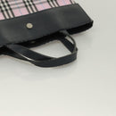 BURBERRY Nova Check Hand Bag Nylon Pink Silver Auth bs26692-7