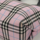 BURBERRY Nova Check Hand Bag Nylon Pink Silver Auth bs26692-22