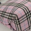 BURBERRY Nova Check Hand Bag Nylon Pink Silver Auth bs26692-24