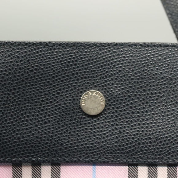 BURBERRY Nova Check Hand Bag Nylon Pink Silver Auth bs26692