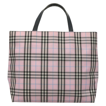 BURBERRY Nova Check Hand Bag Nylon Pink Silver Auth bs26692 - 0
