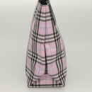 BURBERRY Nova Check Hand Bag Nylon Pink Silver Auth bs26692-4
