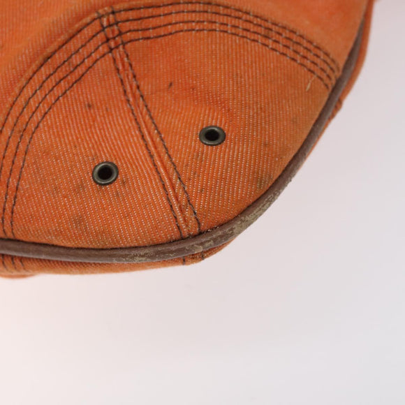 BURBERRY Blue Label Boston Bag Canvas Leather Orange Auth bs26695