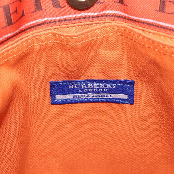 BURBERRY Blue Label Boston Bag Canvas Leather Orange Auth bs26695