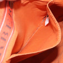 BURBERRY Blue Label Boston Bag Canvas Leather Orange Auth bs26695-12