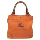 BURBERRY Blue Label Boston Bag Canvas Leather Orange Auth bs26695-13