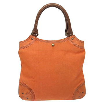 BURBERRY Blue Label Boston Bag Canvas Leather Orange Auth bs26695 - 0