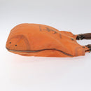 BURBERRY Blue Label Boston Bag Canvas Leather Orange Auth bs26695-3