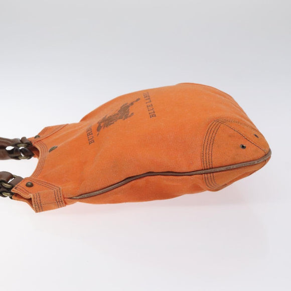 BURBERRY Blue Label Boston Bag Canvas Leather Orange Auth bs26695