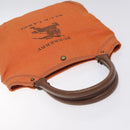 BURBERRY Blue Label Boston Bag Canvas Leather Orange Auth bs26695-6