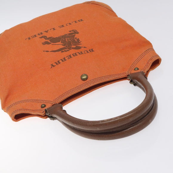 BURBERRY Blue Label Boston Bag Canvas Leather Orange Auth bs26695