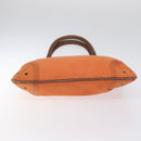BURBERRY Blue Label Boston Bag Canvas Leather Orange Auth bs26695-5