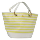 BURBERRY Blue Label Chain Tote Bag Coated Canvas Light Yellow Auth bs26698-1