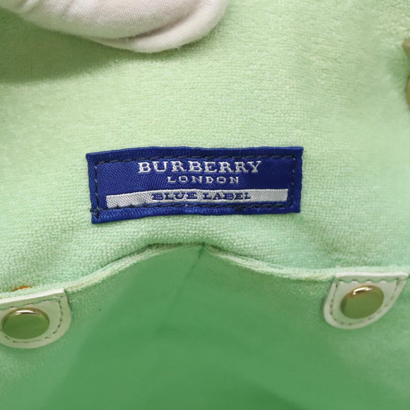 BURBERRY Blue Label Chain Tote Bag Coated Canvas Light Yellow Auth bs26698