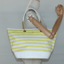 BURBERRY Blue Label Chain Tote Bag Coated Canvas Light Yellow Auth bs26698-19