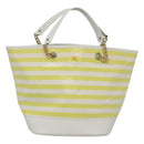 BURBERRY Blue Label Chain Tote Bag Coated Canvas Light Yellow Auth bs26698-2