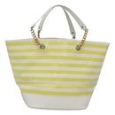 BURBERRY Blue Label Chain Tote Bag Coated Canvas Light Yellow Auth bs26698-3