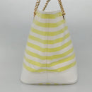 BURBERRY Blue Label Chain Tote Bag Coated Canvas Light Yellow Auth bs26698-5