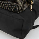 VERSACE Medusa Shoulder Bag Nylon Leather Black Gold Auth bs26702-15