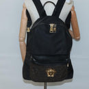 VERSACE Medusa Shoulder Bag Nylon Leather Black Gold Auth bs26702-24