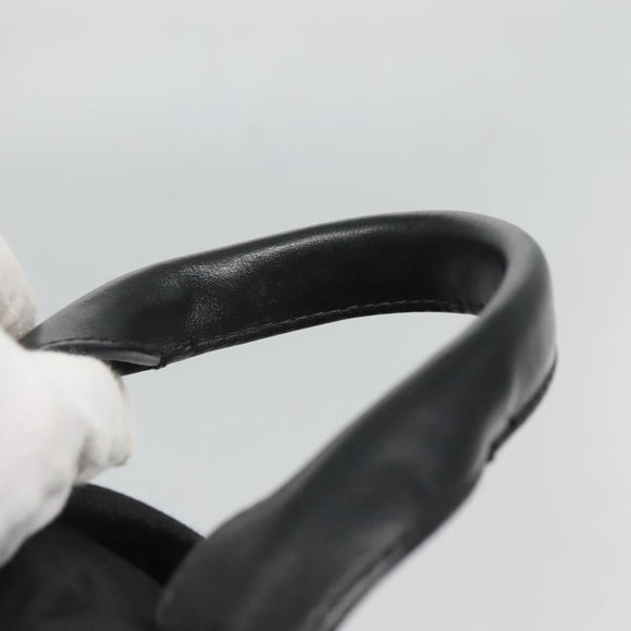 VERSACE Medusa Shoulder Bag Nylon Leather Black Gold Auth bs26702