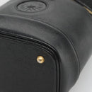 VERSACE Vanity Bag Leather Black Gold Auth bs26703-9