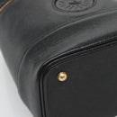 VERSACE Vanity Bag Leather Black Gold Auth bs26703-14