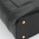 VERSACE Vanity Bag Leather Black Gold Auth bs26703-16