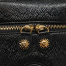 VERSACE Vanity Bag Leather Black Gold Auth bs26703-10