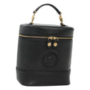 VERSACE Vanity Bag Leather Black Gold Auth bs26703-1