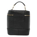 VERSACE Vanity Bag Leather Black Gold Auth bs26703-2