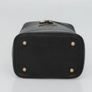 VERSACE Vanity Bag Leather Black Gold Auth bs26703-5