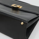 Gianni Versace Hand Bag Leather Black Gold Auth bs26704-9